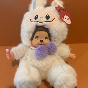 Adorable 7.8” Monchhichi & Labubu Collab Plush